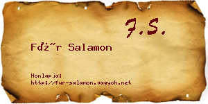 Für Salamon névjegykártya